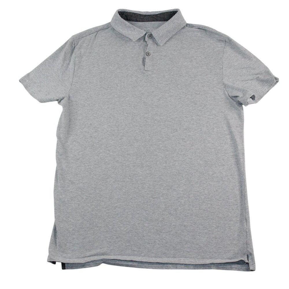 BKE Mens XL Gray Pinstripe Stretch Everyday Wear Polo Shirt Athleisure